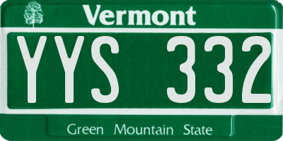 VT license plate YYS332