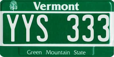 VT license plate YYS333