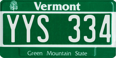 VT license plate YYS334