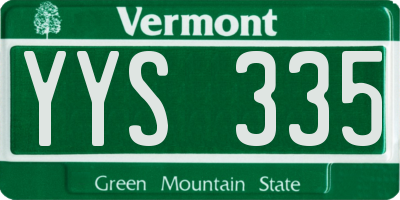 VT license plate YYS335