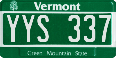 VT license plate YYS337