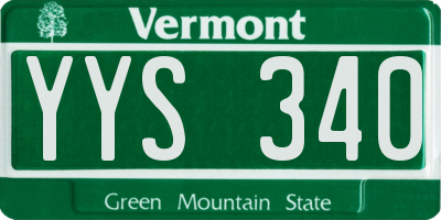 VT license plate YYS340