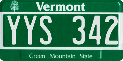 VT license plate YYS342