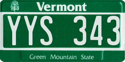 VT license plate YYS343