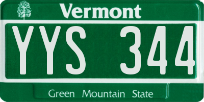VT license plate YYS344