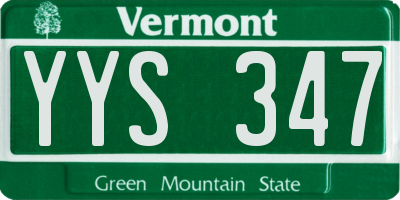 VT license plate YYS347