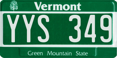 VT license plate YYS349