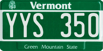 VT license plate YYS350