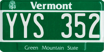 VT license plate YYS352