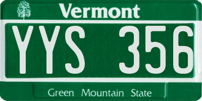 VT license plate YYS356