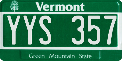 VT license plate YYS357