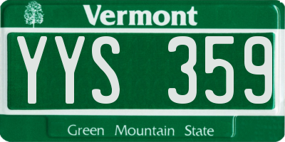 VT license plate YYS359