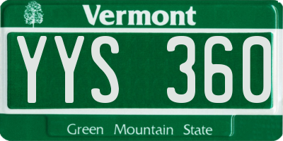 VT license plate YYS360