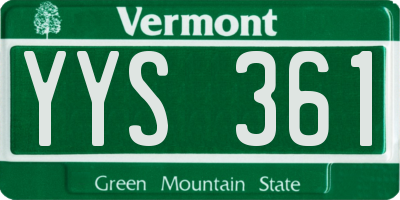 VT license plate YYS361