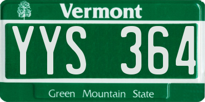 VT license plate YYS364