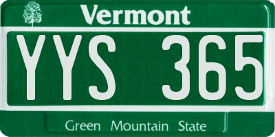 VT license plate YYS365