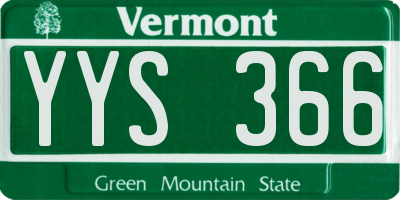 VT license plate YYS366
