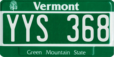 VT license plate YYS368