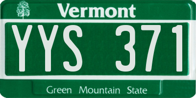 VT license plate YYS371