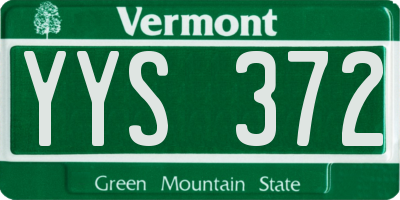 VT license plate YYS372