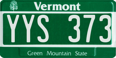 VT license plate YYS373