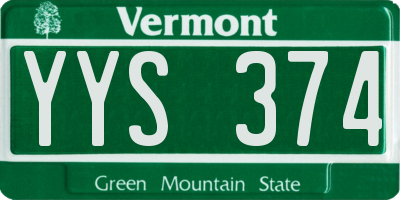 VT license plate YYS374
