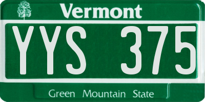 VT license plate YYS375