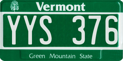VT license plate YYS376