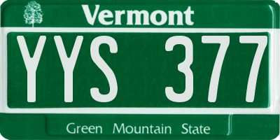 VT license plate YYS377