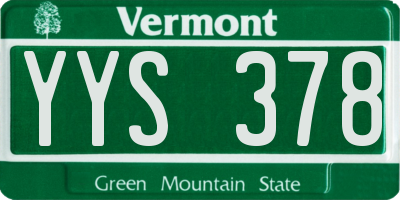 VT license plate YYS378