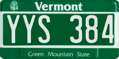 VT license plate YYS384