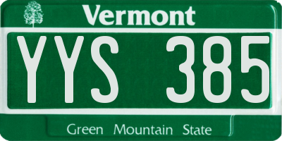VT license plate YYS385