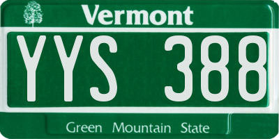 VT license plate YYS388