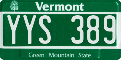 VT license plate YYS389