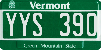 VT license plate YYS390