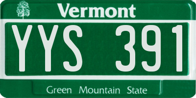 VT license plate YYS391