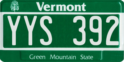 VT license plate YYS392