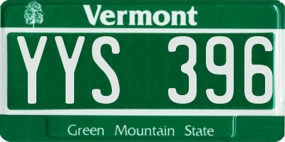 VT license plate YYS396