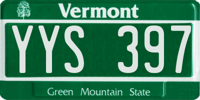 VT license plate YYS397