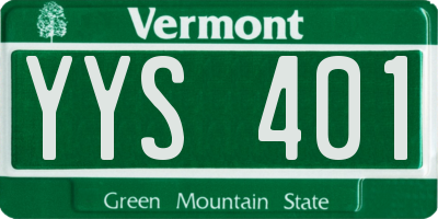 VT license plate YYS401