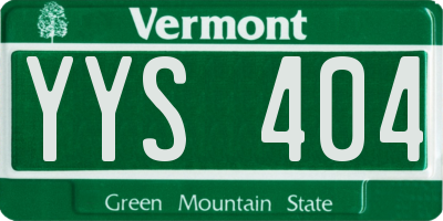 VT license plate YYS404