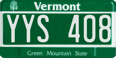 VT license plate YYS408