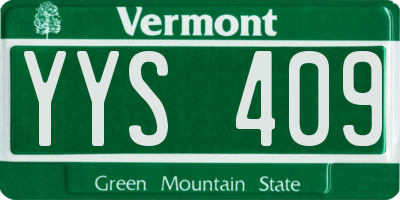 VT license plate YYS409
