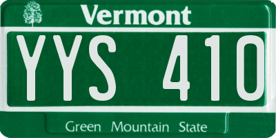 VT license plate YYS410