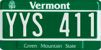 VT license plate YYS411