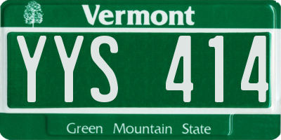 VT license plate YYS414