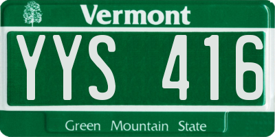 VT license plate YYS416