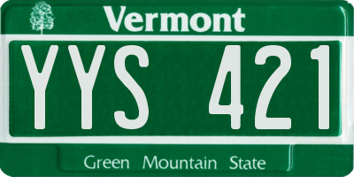 VT license plate YYS421