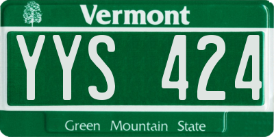 VT license plate YYS424
