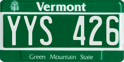 VT license plate YYS426